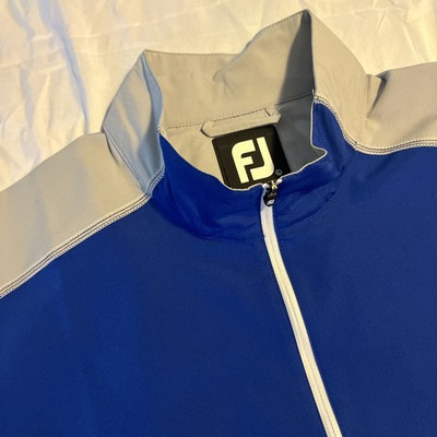 Footjoy Windy Conditions 1/4 Zip 1/2 Sleeve Pullover Mens Blue Golf  Large