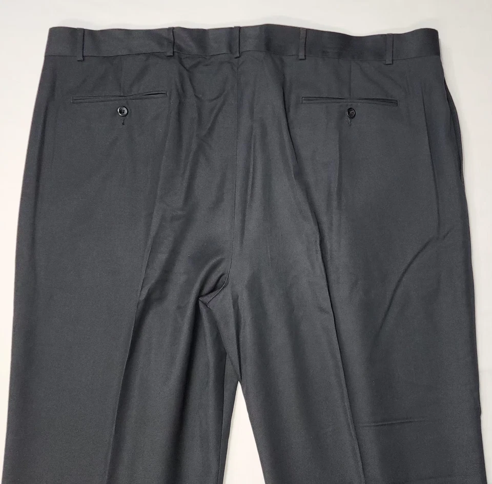 Geoffrey Beene Men Big & Tall Dress Pants  Black Pleated Pockets Office 50W 30L - Image 4 of 4