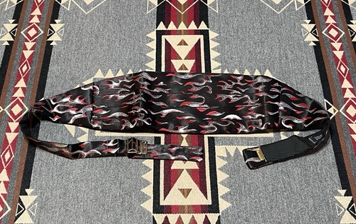 Philip Stuart Cummerbund Escher Art Geometric Black Red Polyester Vintage T28