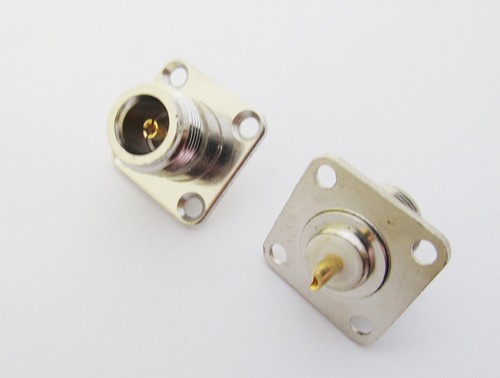 N Female Jack w/ 4 Holes Flange 25mm Panel Mount Chassis PCB Solder RF Connector - Picture 3 of 4