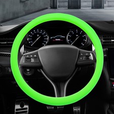 Universal Car Silicone Steering Wheel Cover Auto Accessory Fluorescent Green Universal Car Silicone Steering Wheel Cover Auto Accessory Fluorescent Green