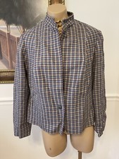 Vintage PENDLETON Virgin Wool Plaid 1 Button Suit Jacket Blazer Size 38