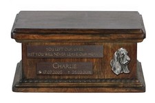 Basset Hound 3 - Urn for dog  s ashes with relief, sentence, low model ArtDog