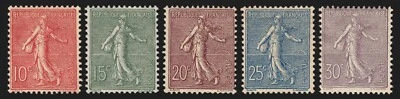 n°129/133, Semeuse lignée, série complète, neufs * légère trace charnière - TB - Photo 1/2