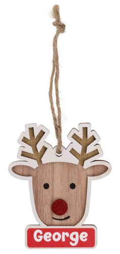 Christmas Tree Reindeer Ornaments Decorations Personalised Names - Picture 158 of 388