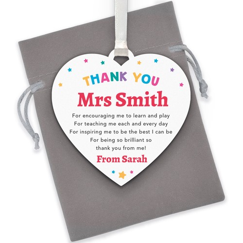 Teacher Gifts Thank You for Nursery School Gifts Wood Heart Plaque