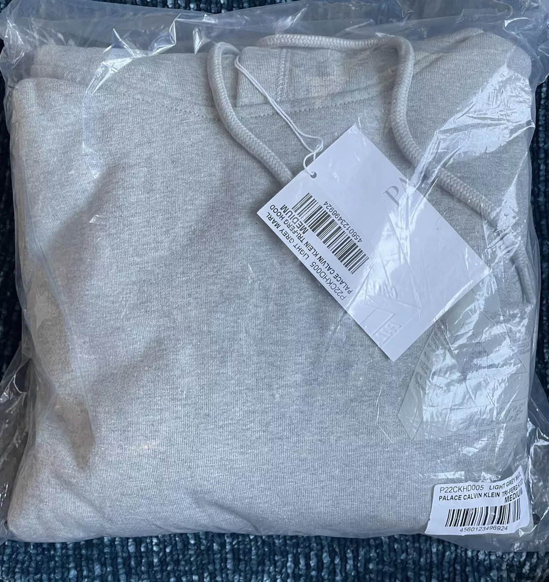 Palace ck1 tri-ferg hoodie - light marl grey - medium | eBay