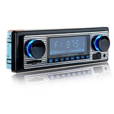 Car Stereo Fm Retro Radio Player 1 Din In-dash Bluetooth Mp3 Usb Aux Sd Wremote