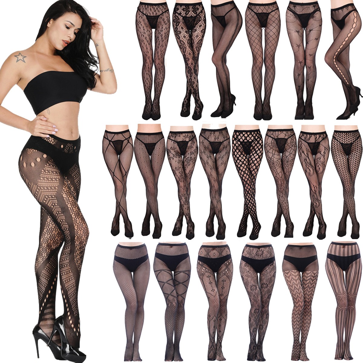 sexy women in fishnets Women Sexy Lingerie Fishnet Body Stocking Nightwear Sleepwear Bodysuit  Fashion main image 1