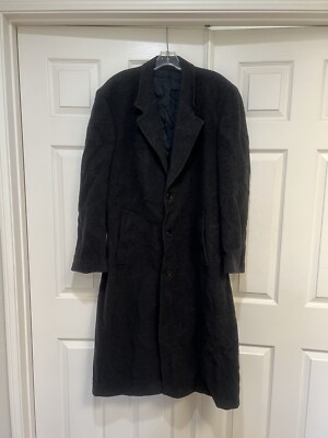 Joseph & Feiss Coat Mens 42 L International Long Black Wool Blend Dress