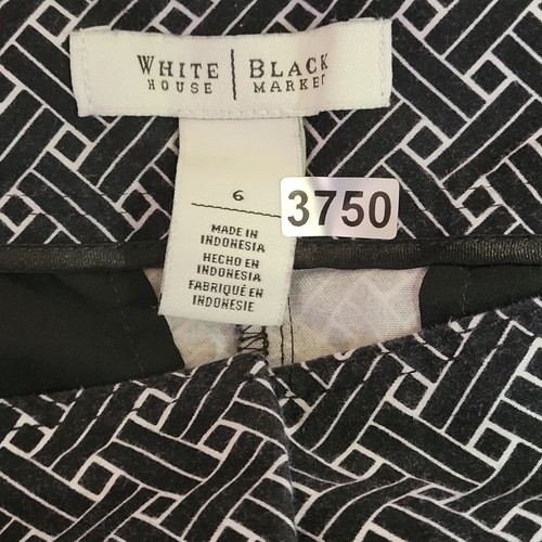 White House Black Market Damenhose 6 Knöchel schwarz weiß Geomuster adrett - Bild 8 von 9