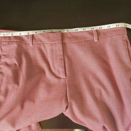 J. Jill Wide Leg Cropped Red White Checkered Houndstooth Pants Size 12 Petite - Picture 8 of 10