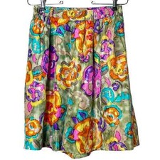 Restless Clothier Vintage 90s Silk Watercolor Floral Flowing Shorts Size Medium