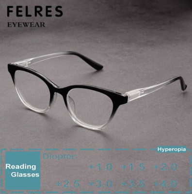 Cat Eye Reading Glasses Women Anti Blue Light Clear Lens Glasses +1.0 To +4.0