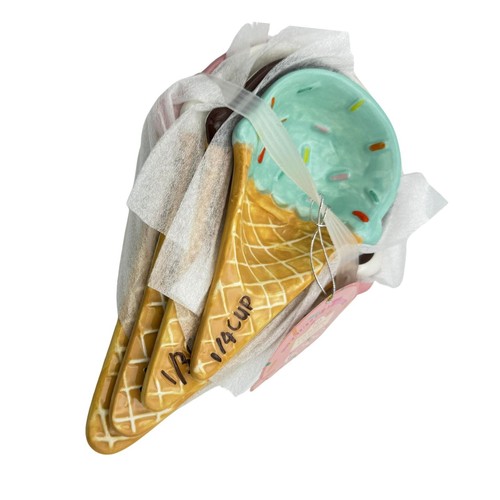 10 Strawberry Street Ice Cream Cone Measuring Cups Set with Sprinkles Summer E33 - Picture 2 of 2