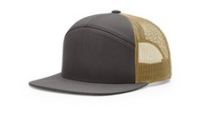 1 New Richardson 168 Charcoal/Old Gold 7 Panel Trucker Cap Hat OSFM