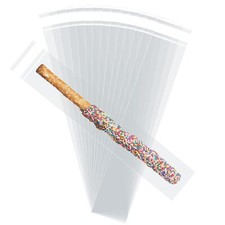 Self Sealing Cellophane Bags2x10 Inches 300 Pcs Clear Pretzel Rod Bags Reseal...