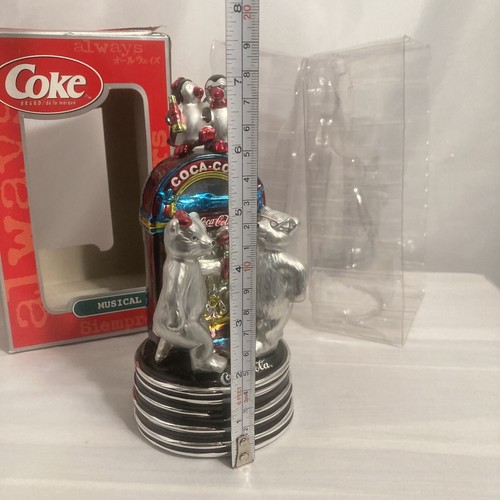 Coca Cola Music Box Polar Bears On Record Stack Penguins Wind Up Juke Musical - Picture 11 of 11