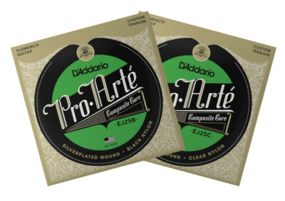 D'Addario EJ25 Composite Flamenco, black / clear Nylonsaiten für Flamencogitarre