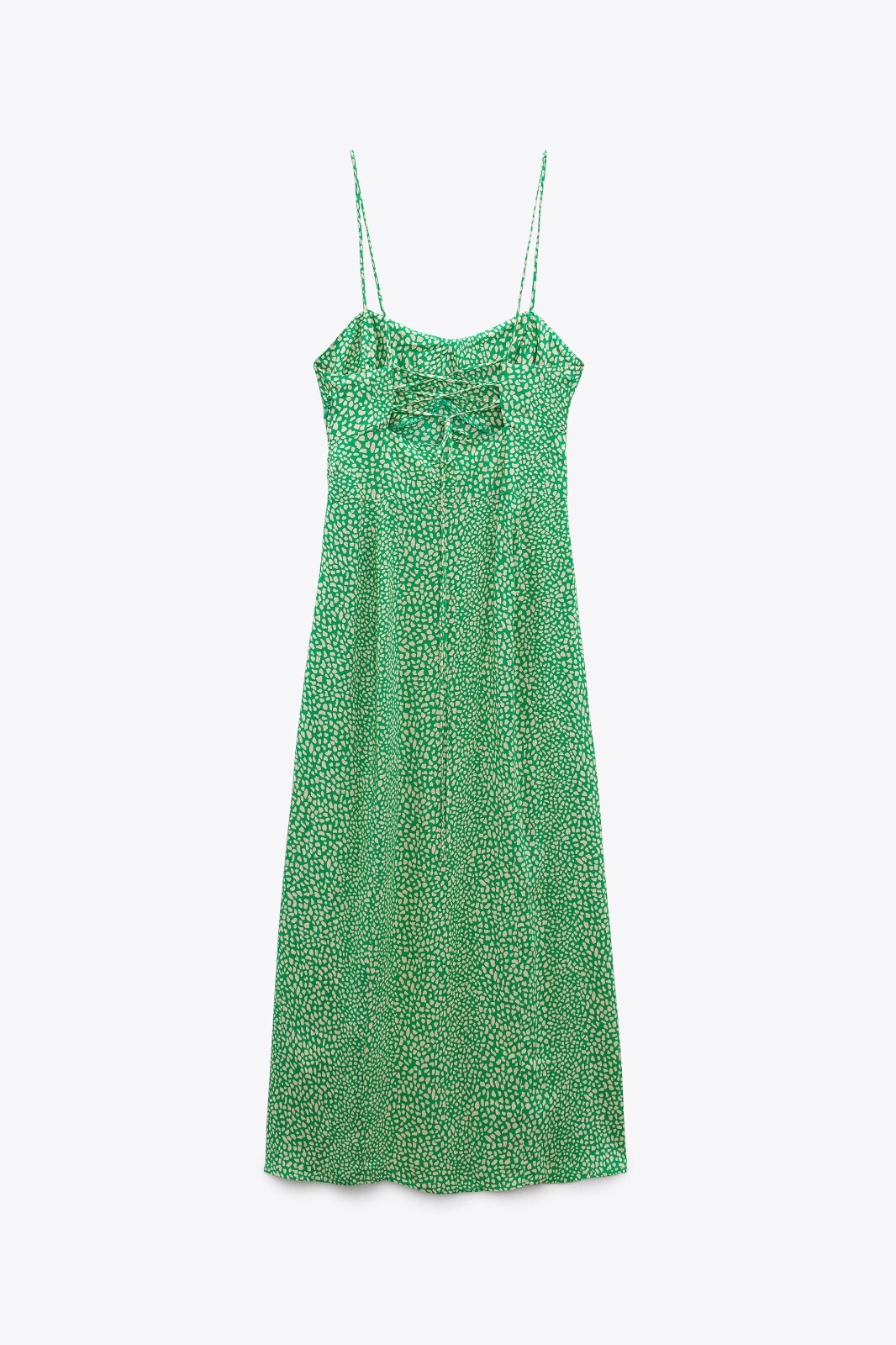 XX Z ZARA ANIMAL PRINT DRESS GREEN M MEDIUM CORSETRYINSPIRED MIDI M