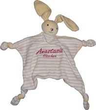 Schmusetuch Schnuffeltuch Hase mit Name & Datum/Text bestickt
