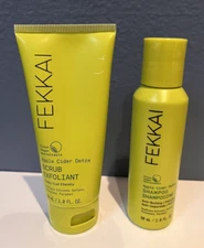 FEKKAI Apple Cider Detox Travel Duo Set 2x Lot Scalp Scrub Exfoliant + Shampoo