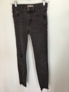 Madewell-Women-9-034-High-Riser-Skinny-Jeans-Distressed-Sz-24-Gray