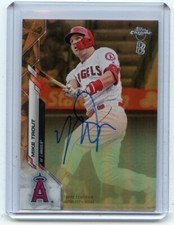 2020 TOPPS CHROME BEN BALLER #BBA-MT MIKE TROUT AUTOGRAPH ORANGE REFRACTOR #8/25