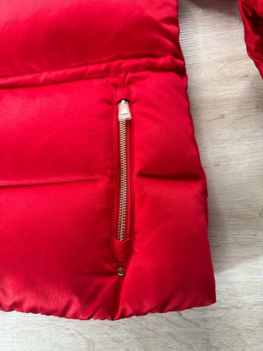 Polo Ralph Lauren Womens Jacket Red L Satin Down Puffer Lipstick Winter $295 - Picture 5 of 10