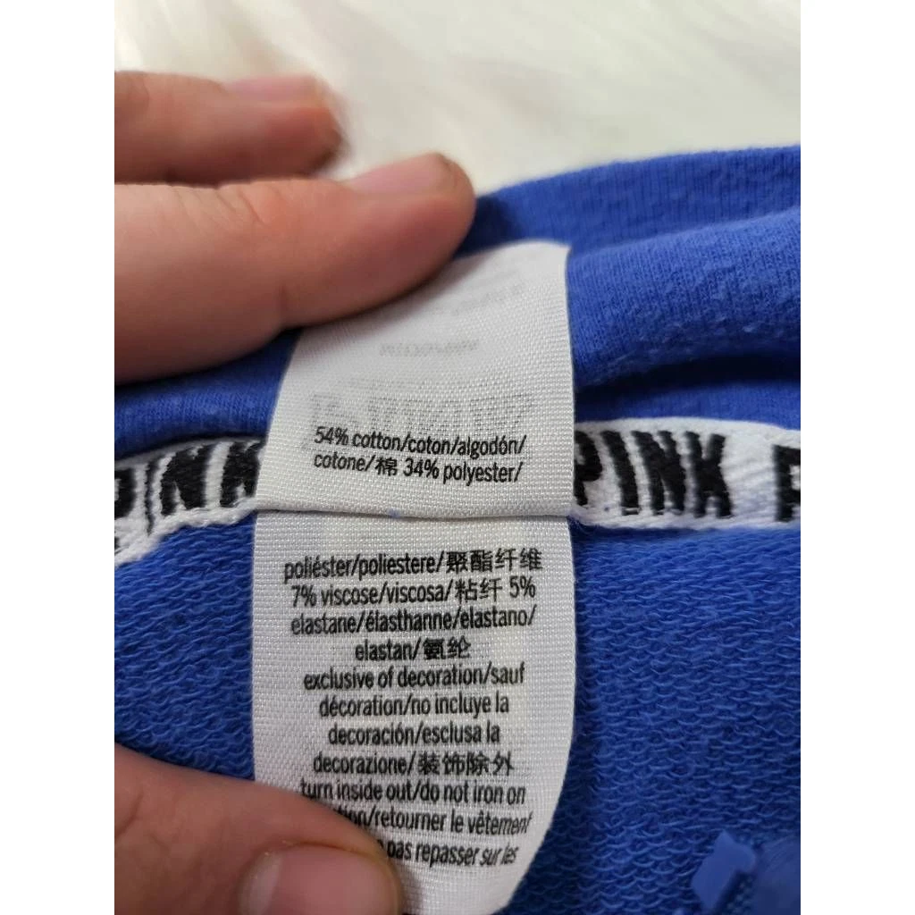 UNDERCOVER Felpa donna rosa Victorias Secret cropped blu 1 2 zip logo elasticizzato M