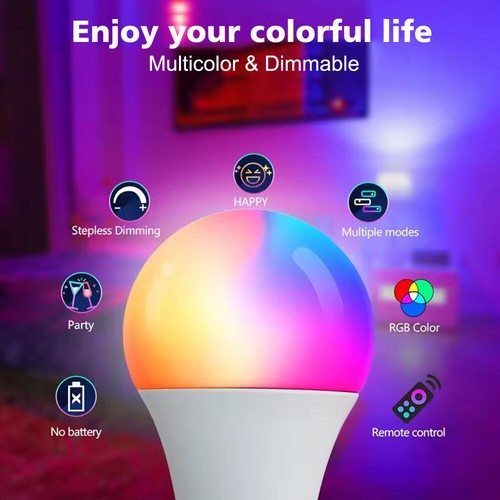 2/4Pcs E27 RGB RGBW LED Light Bulb Multicolor Changing Lamp with Remote Control - Picture 5 of 18