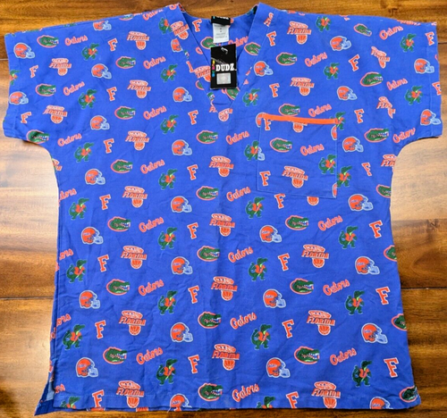 Florida Gators Adult Scrub Dudz Top with Pocket NCAA Logo Size Medium