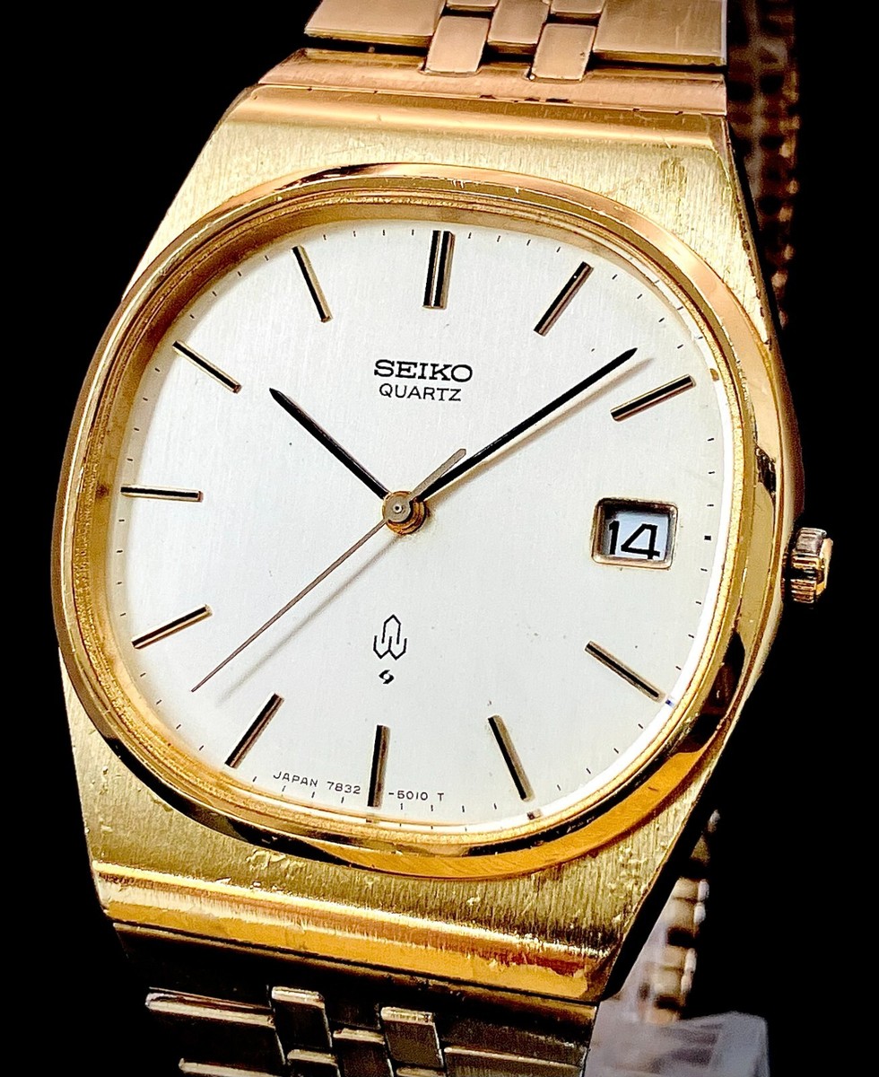 冬ギフト  SEIKO WATCH 7832-5010 QUARTZ GOLD STAINLESS STEEL DAY | eBay 時計