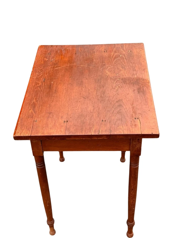 antiguo pino país 1 cajón mesita de noche mesa de trabajo extremo sheraton 1850 Foto 4 de 4