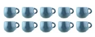 Lot 10 Vintage Frankoma Pottery Mugs Cups Robin's Egg Blue No. 4C
