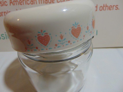 Vintage Corelle Corning Gemco Forever Yours 5 Inch Tall Glass Canister w/Lid - Picture 5 of 5