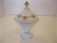 Westmoreland ROSES & BOWS GOLD TRIM * 8" Octagonal Lidded Candy Dish