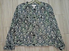 Charter Club Petite Women Multi-color Paisley Long Sleeve Jacket   Size PM