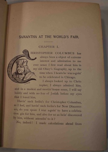 1893 SAMANTHA AT WORLD’S FAIR Marietta Holley VG 1st Edition Restored Binding - Picture 7 of 11