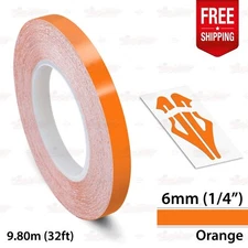 ORANGE 1/4" 6mm Roll PIN STRIPE Car Striping Trim Line TAPE Decal Vinyl Sticker