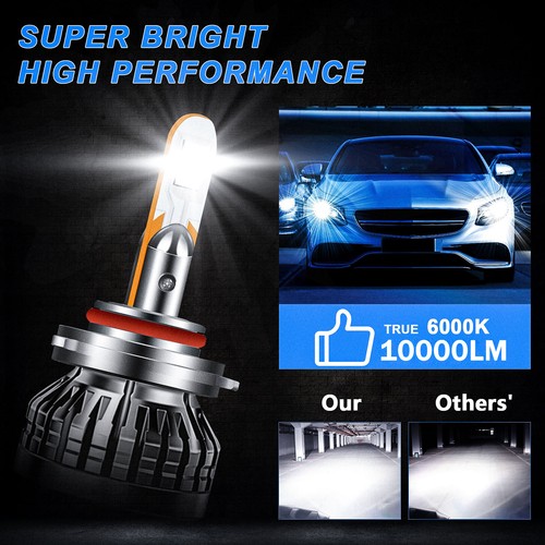 H11+H11 LED Headlight Super Bright Bulbs Kit 6500k White 40000LM High/Low Beam - Picture 4 of 8