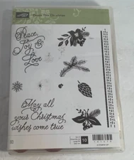 Stampin Up, Peace This Christmas, Rubber Stamps, (missing 1) Used