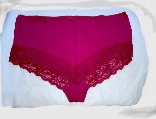 Brandneu ohne Etikett Marks & Spencer Cerise PINK FULL BRIEF Spitzen-HÖSCHEN Größe 28