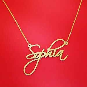 Real Gold Chain Pure Gold Personalized Gift for her 14 carat gold name necklace | eBay