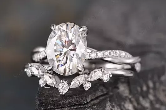 Womens white gold wedding ring sets clearance