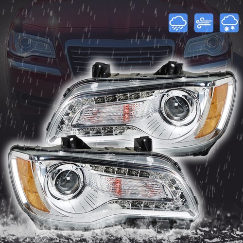 Headlights Replacement Fit For Chrysler 300 2011-2014 LH+RH Clear Lens Halogen - Picture 11 of 12