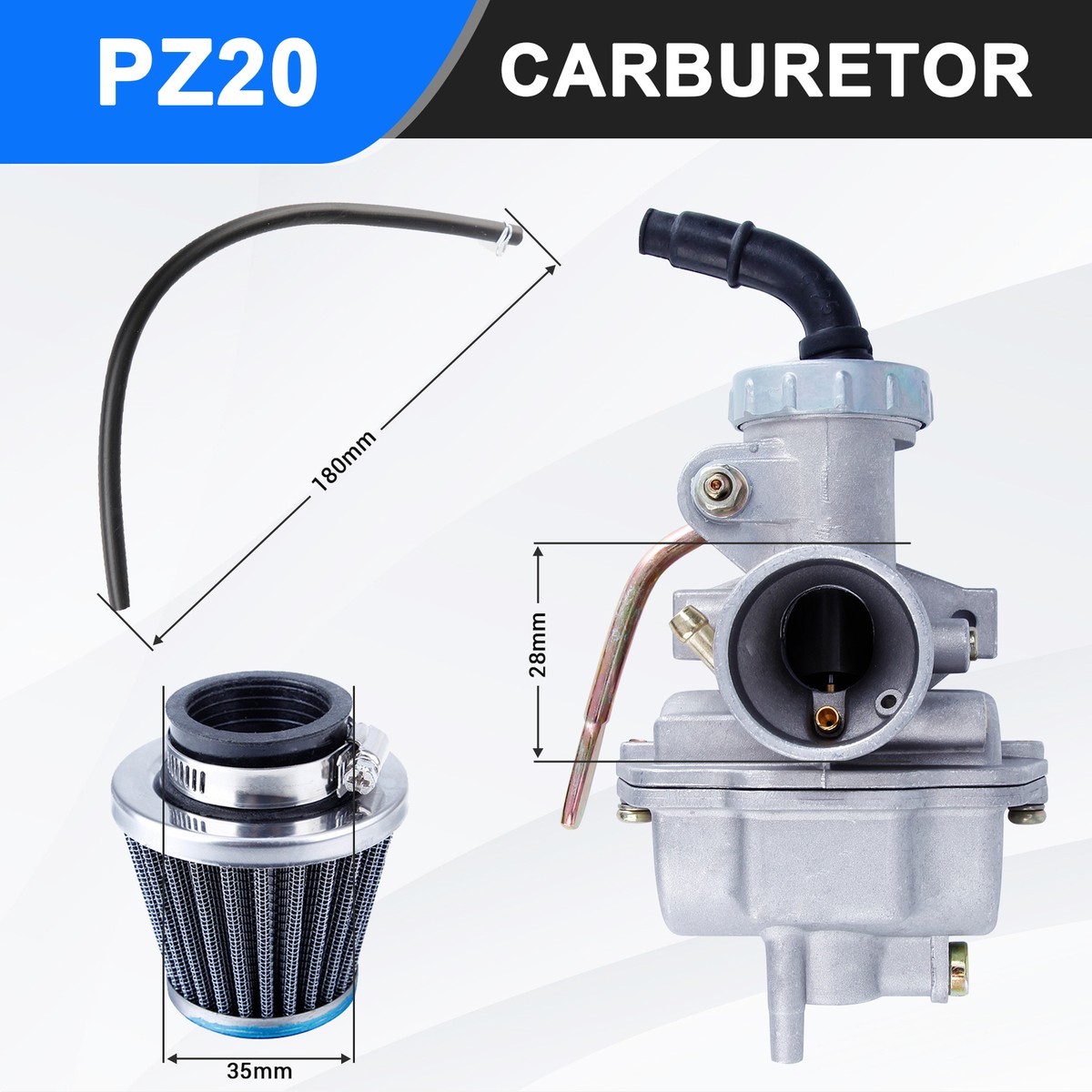 Paul Eagle Carburetor PZ20 PZ20 Carburetor Replacement For 49cc 125cc Chinese Atvs Dirt K 605065 - Foto 2