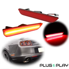 For 2010-2014 Ford Mustang Red Lens Red LED Rear Side Marker Signal Lights Lamps