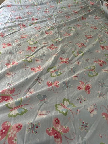 Pottery Barn Kids blau rosa grün Schmetterlinge Wende Bettbezug Full Queen - Bild 4 von 11