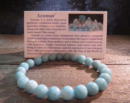 *WUNDERSCHÖNES SELTENES AZUMAR QUARZ KAOLINIT NATURKRISTALL ENERGIE ARMBAND* - Bild 2 von 6